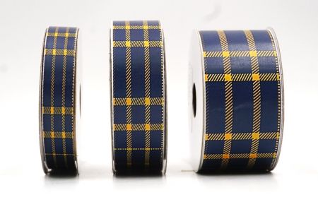 Marineblaues und Goldenes Karoband_AI